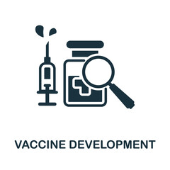 Vaccine Development icon. Monochrome sign from vaccination collection. Creative Vaccine Development icon illustration for web design, infographics and more