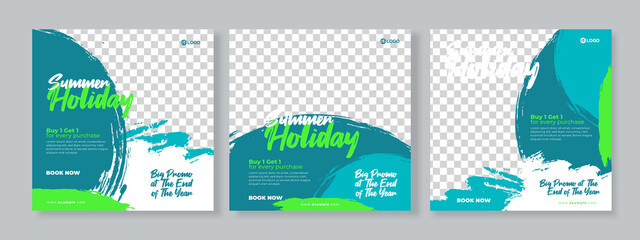 travel banner social media pack template premium vector