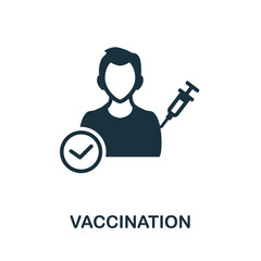 Vaccination icon. Monochrome sign from vaccination collection. Creative Vaccination icon illustration for web design, infographics and more