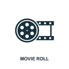 Movie Roll icon. Monochrome sign from video production collection. Creative Movie Roll icon illustration for web design, infographics and more