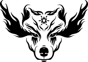 tribal wolf tribal tattoo