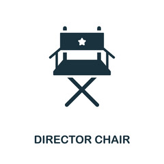 Director Chair icon. Monochrome sign from video production collection. Creative Director Chair icon illustration for web design, infographics and more