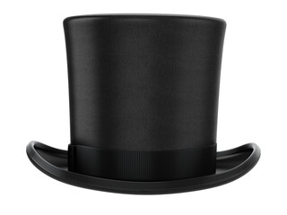 Cylinder black top hat isolated on white background. 3d rendered cylinder hat illustration - obrazy, fototapety, plakaty