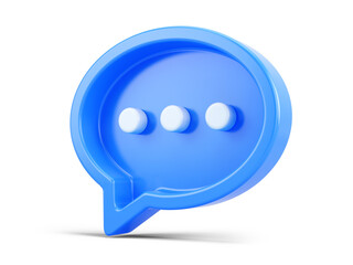 Chat Speech Bubble 3d Icon isolated on white. 3d rendering