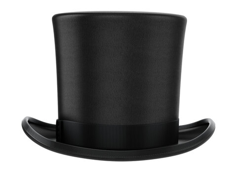 Cylinder black top hat isolated on white background. 3d rendered cylinder hat illustration
