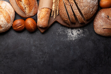 Various types of bread