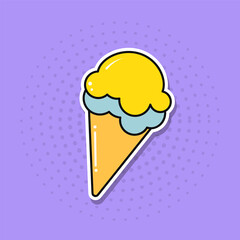 Pop art stickers ice cream