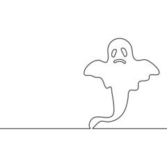 Ghost On White Background for Creating Halloween Designs. Vector illustration