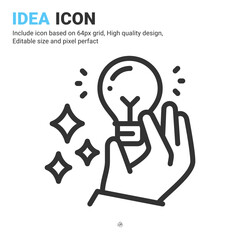 Idea icon vector with outline style isolated on white background. Vector illustration innovation sign symbol icon concept for business, finance, industry, company, apps, web and all project