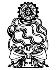 Wedding coloring page with big cake