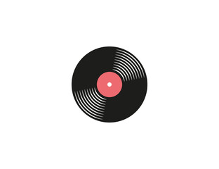 Music, vinyl, record icon. Vector illustration. Flat design.