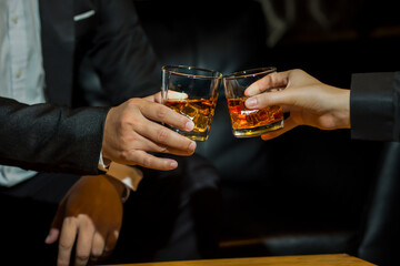 whiskey, for a friendly party in a bar or a restaurant.