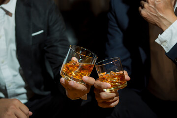 whiskey, for a friendly party in a bar or a restaurant.