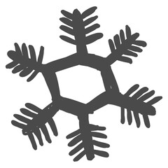 Hand drawn snowflake sketch doodle illustration. Handdrawn winter christmas concept.