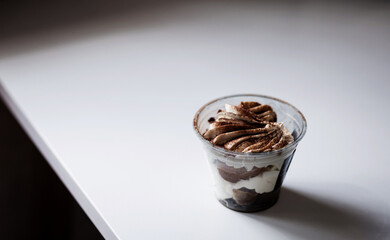 Sweet dessert with chocolate