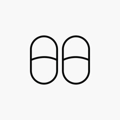 Slipper, sandal line icon design concept 