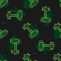 Seamless pattern of keys. hand drawn vector illustration for print or web design