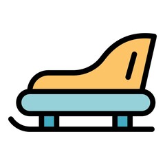 Santa carriage sleigh icon. Outline santa carriage sleigh vector icon color flat isolated