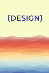 Cover page template with soft curves in red, yellow, blue colors. Can be used as banner, flyer, poster, business card, brochure. Elegant vector illustration.