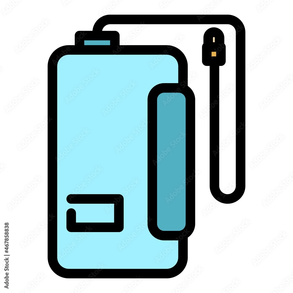 Wall mural Cord power bank icon. Outline cord power bank vector icon color flat isolated - Wall murals