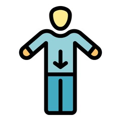 Human microbiology icon. Outline human microbiology vector icon color flat isolated