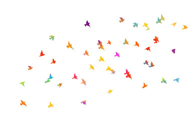 Fototapeta na wymiar Colorful flying birds in the sky. Vector illustration