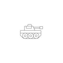 Military concept. Single premium pictogram perfect for logos, mobile apps, online shops and web sites. Vector symbol of battle tank isolated on white background