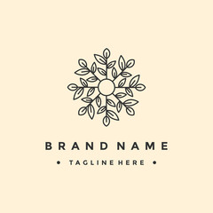 Abstract Flower elegant logo icon design vector. Universal creative premium symbol.