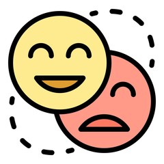 Positive product review icon. Outline positive product review vector icon color flat isolated