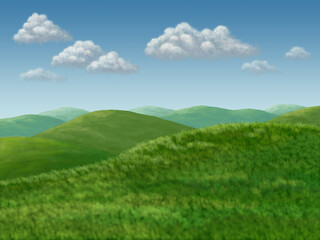 Hills graphic color landscape sketch illustration