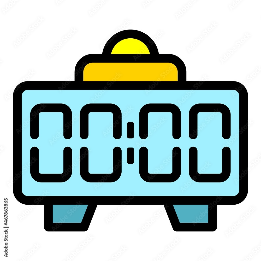 Poster digital alarm clock icon. outline digital alarm clock vector icon color flat isolated