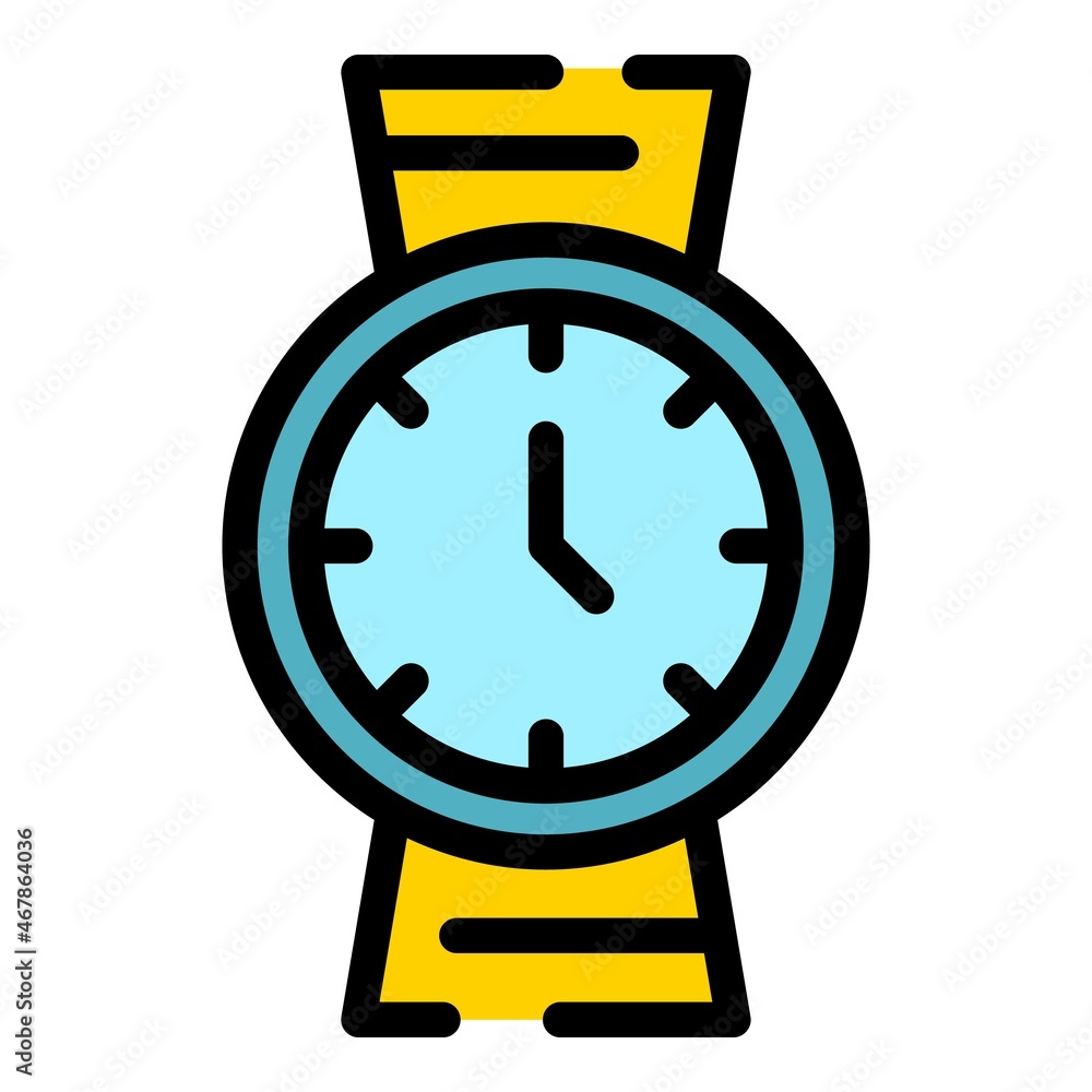 Wall mural smartwatch icon. outline smartwatch vector icon color flat isolated - Wall murals