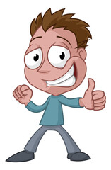 Happy Thumbs Up Man In Suit Cartoon Mascot