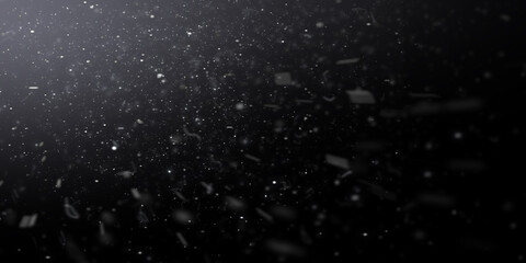 Snow background. Snow flying in the dark sky. Winter snowy background. Christmas illustration.