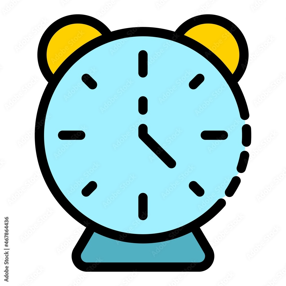 Poster classic alarm clock icon. outline classic alarm clock vector icon color flat isolated