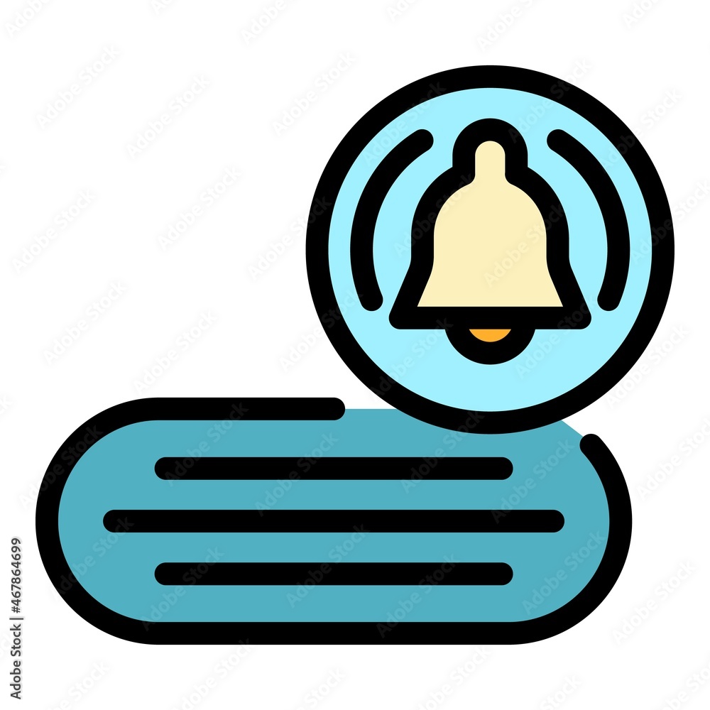 Poster subscription notification icon. outline subscription notification vector icon color flat isolated