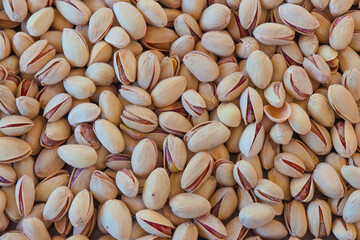 Pistachios texture and background .