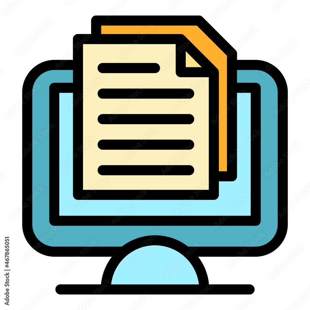 Poster web doc subscription icon. outline web doc subscription vector icon color flat isolated