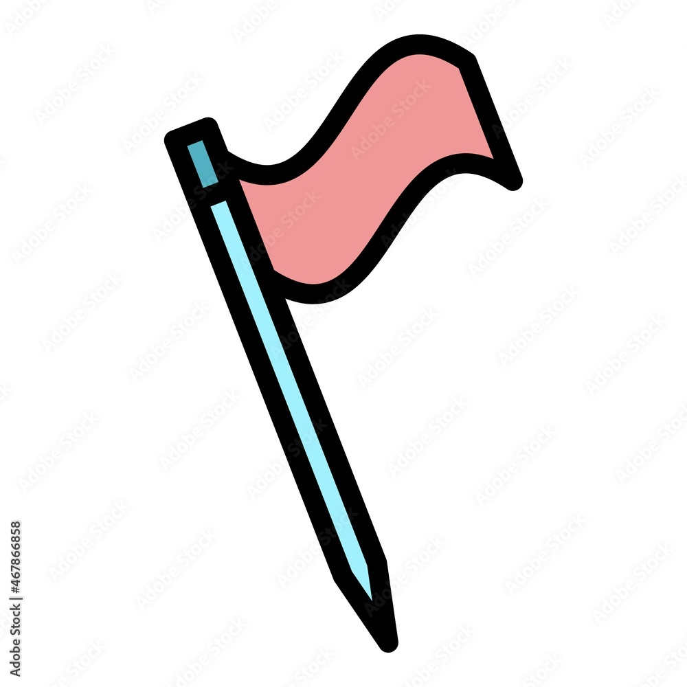 Poster flag toothpick icon. outline flag toothpick vector icon color flat isolated