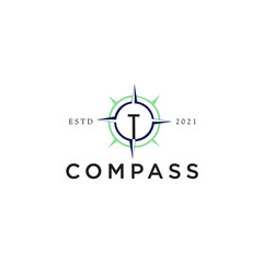 Initial t compass logo designs