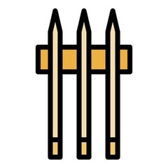 Set of toothpick icon. Outline set of toothpick vector icon color flat isolated