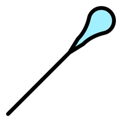 Metal toothpick icon. Outline metal toothpick vector icon color flat isolated