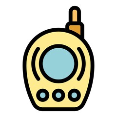 Baby monitor walkie talkie icon. Outline baby monitor walkie talkie vector icon color flat isolated
