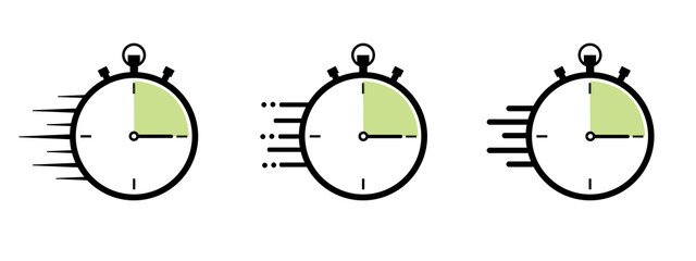 Vector time and clock icons set