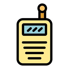 Baby monitor childish icon. Outline baby monitor childish vector icon color flat isolated