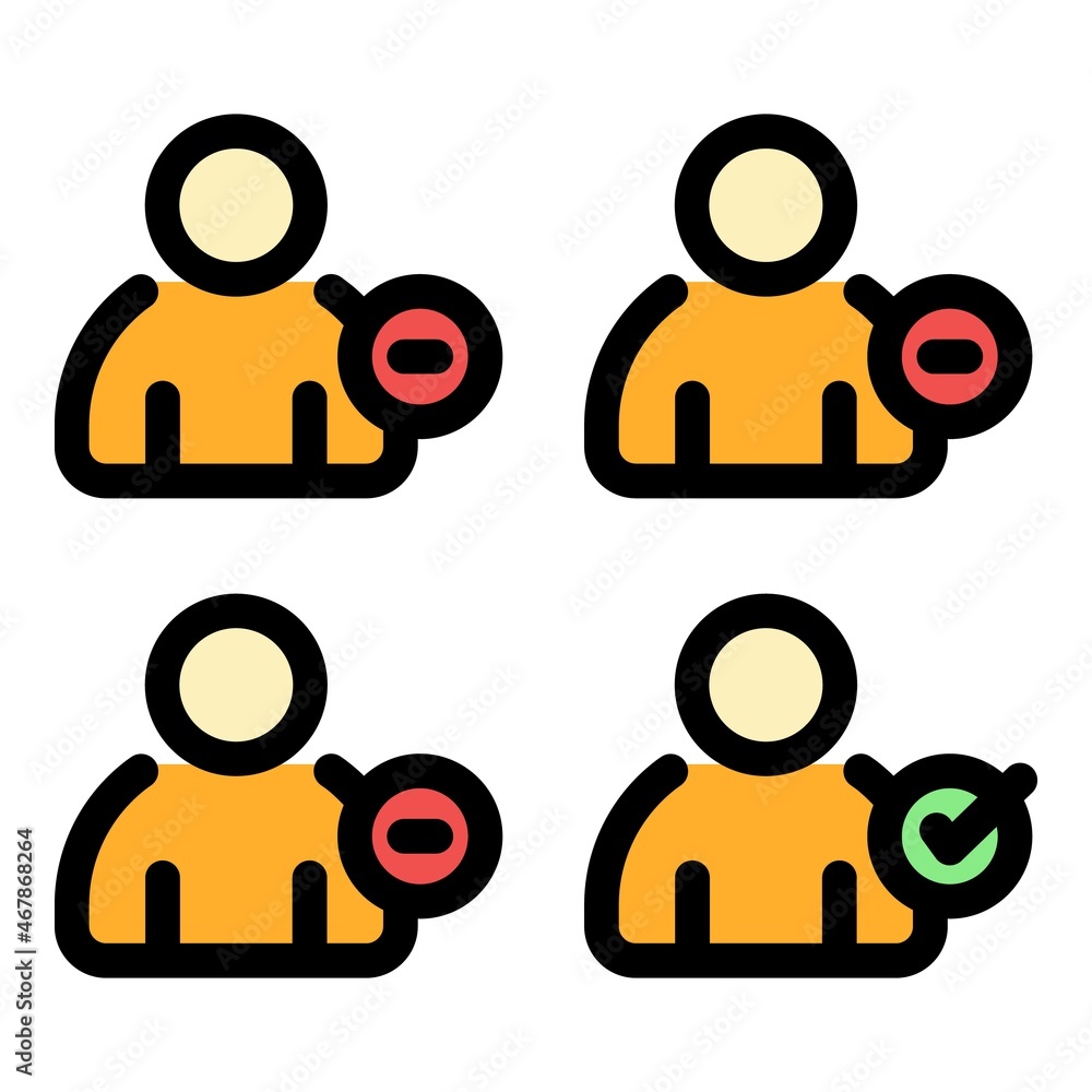 Poster worker request icon. outline worker request vector icon color flat isolated