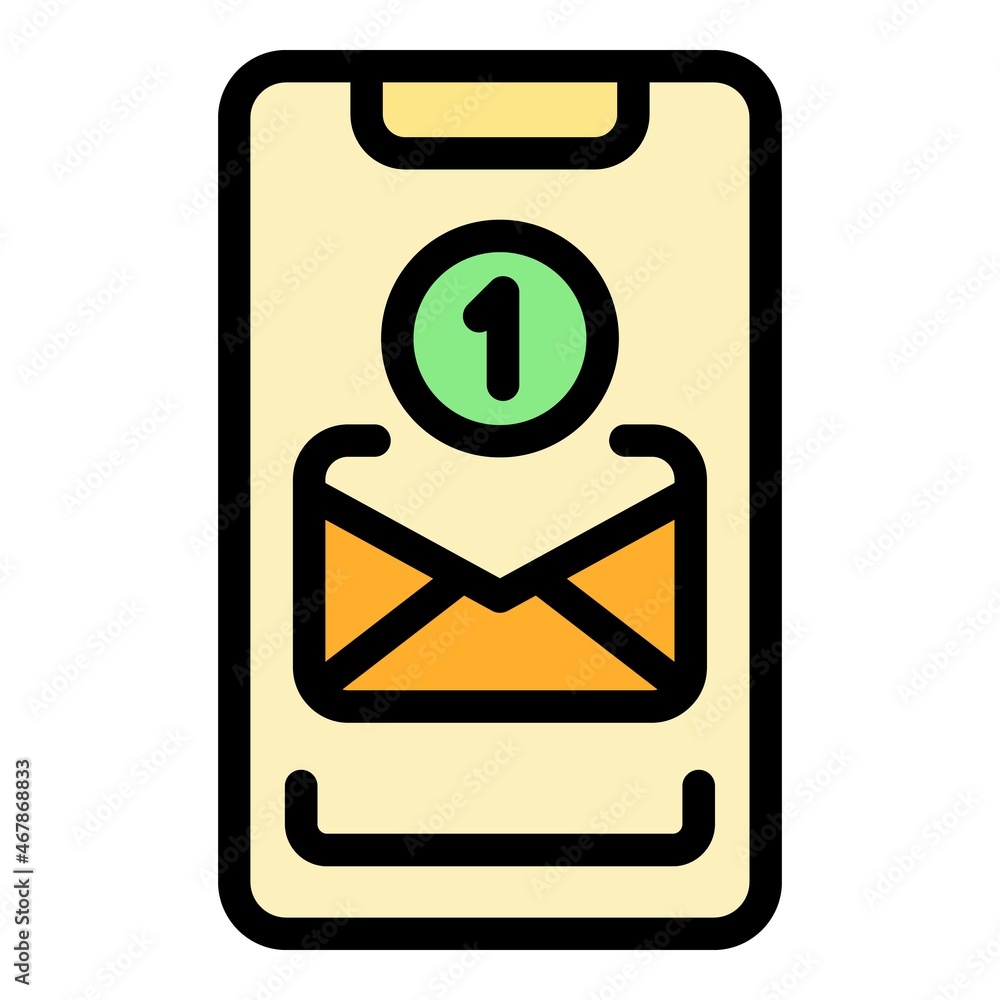 Poster new mail inbox icon. outline new mail inbox vector icon color flat isolated