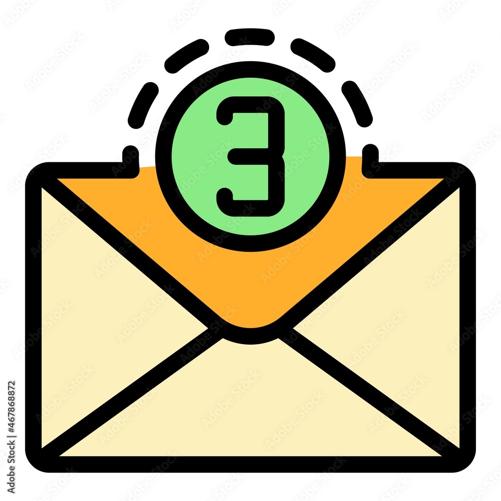 Poster full mail inbox icon. outline full mail inbox vector icon color flat isolated