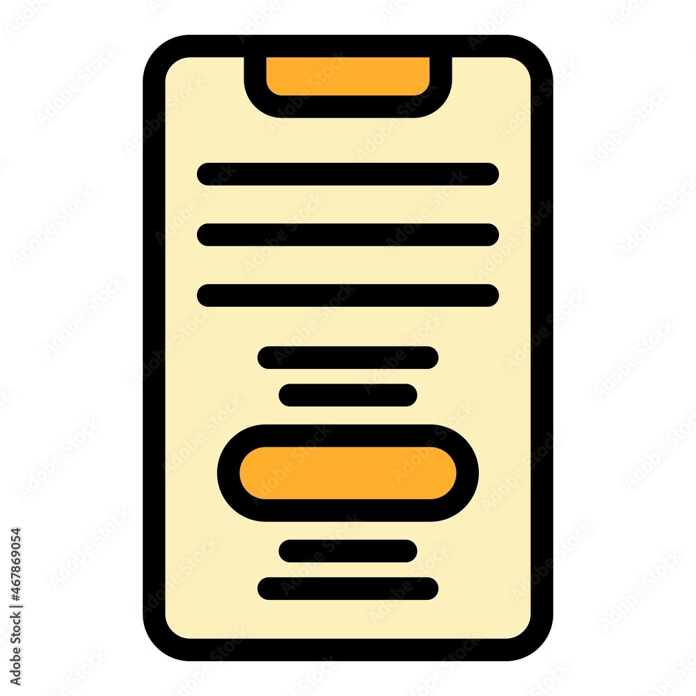 Poster smartphone text request icon. outline smartphone text request vector icon color flat isolated