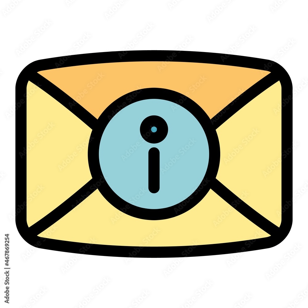 Poster envelope icon. outline envelope vector icon color flat isolated